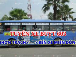 Lộ trình và thời gian, điện thoại tuyến xe buyt 603 Nhơn Trạch - Tp.HCM