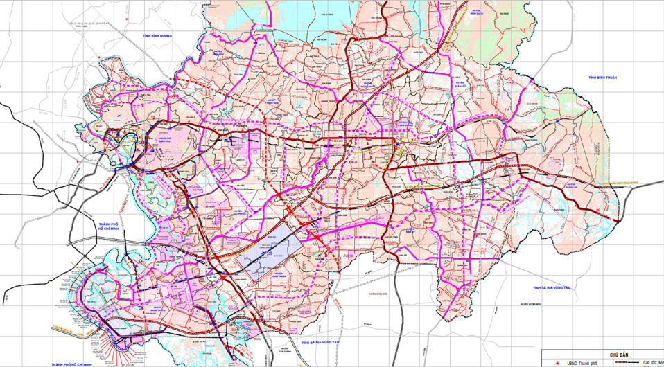 File bản đồ quy hoạch giao thông tỉnh Đồng Nai đến năm 2030