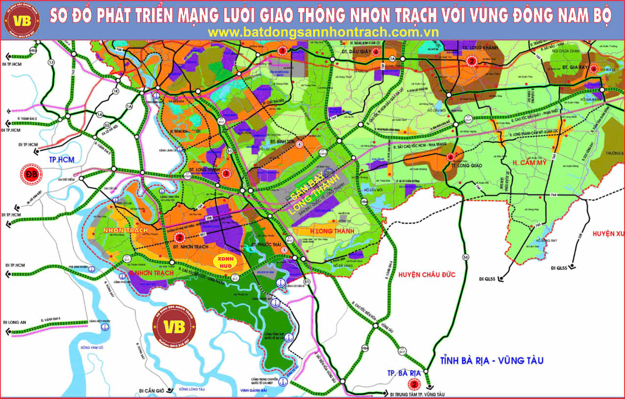 bản đồ kết nối giao thông Nhơn Trạch